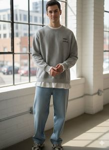 Gray Layered Sweatshirt
