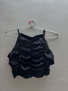 Black Ruched Camisole Top