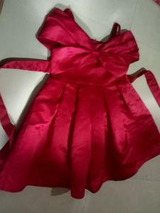 Hopscotch Maroon Party Dress with Bow