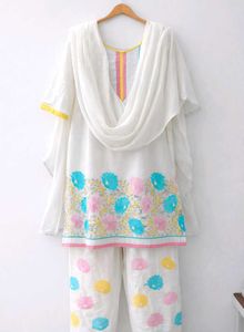 🌸 Beautiful Cotton Kurta Set with Dupatta | Soft