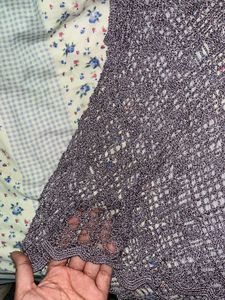 Sheer Crochet Knit Cover Up Top