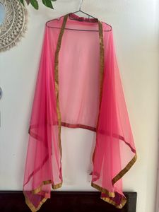 Flamingo pink Skirt-Palazzo &amp; Top Chunni Set