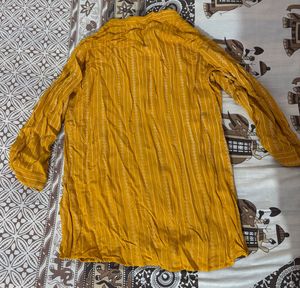 Stylish Yellow Striped Kurta