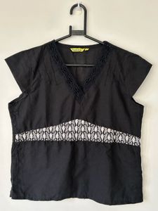 Black Embroidered Top