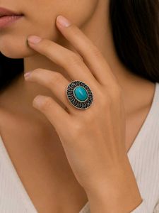 Boho Blue Stone Statement Ring