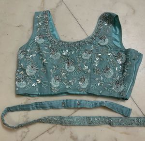 Elegant ruffle saree with Embellished Blouse