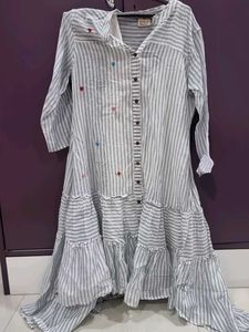Striped Tiered Midi Dress
