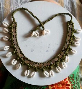 Boho Necklace with Shells &amp; Mirrors