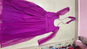 Elegant Purple Net Dress || Used One time