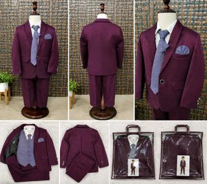 Boys' Burgundy Suit Set with Tie