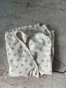 Floral Print Wrap Peplum Top