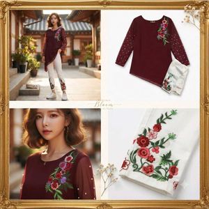 Chic Floral Embroidered Tunic Top