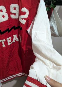 Red &amp; White Bomber Jacket