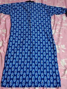 Blue Printed Kurta with leggings