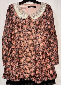 Floral Print Lace Collar Dress