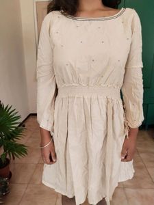 Price Drop! Beige Dress With Sequin Detailing