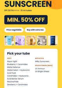 Sunscreen SPF 50 PA++++ Tubes