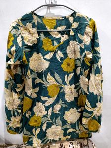 Boho Floral Print Long Sleeve Top