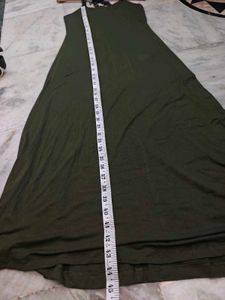 Olive Green Maxi Dress with Buckle Straps