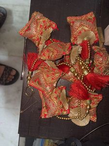 Red & Gold Tassel Lehngha Hanging