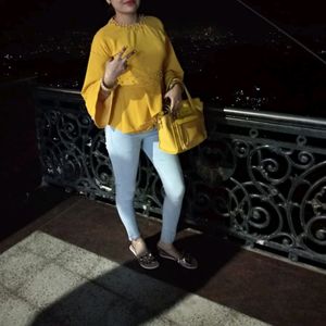 Yellow Top New Digain Stechbal Material Piyarls Work