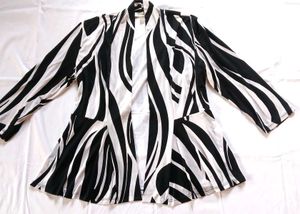 Striking Zebra Print Long Sleeve Top