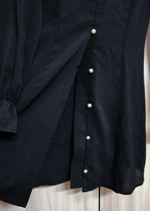 Black Button-Down Mini Dress