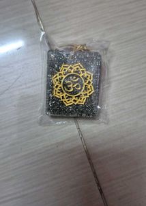 Pyrite Om Keychain