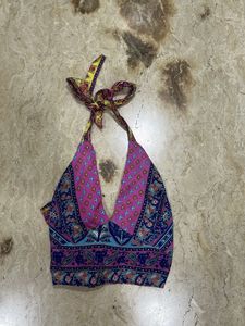 Boho Halter Neck Crop Top