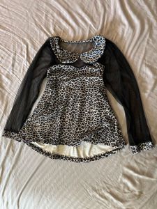 Y2K Leopard Mesh Club Top