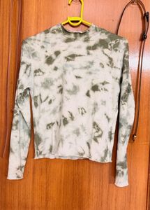 Tie-Dye Long Sleeve Mock Neck Top