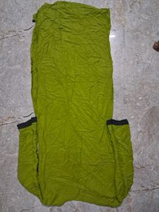 Lime Green Kurta with Black Polka Dot Yoke