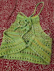 Crochet Knit Halter Top