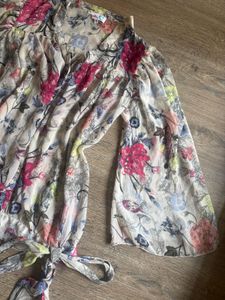 Boho Floral Bell Sleeve Blouse