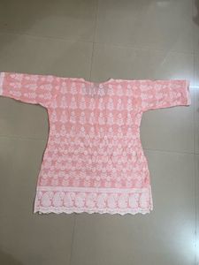 Beautiful Peach Chikankari Kurta