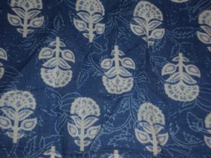 Blue Block Print Corset Short Kurta