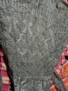 Elegant Silver Embellished Gown