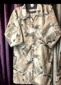 Retro Abstract Print Button-Up Top &amp; Pants Set