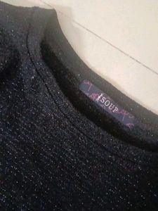 Sparkly Black Long Sleeve Dress