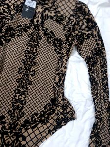 Patterned Long Sleeve Bodysuit