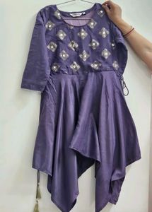 Elegant Purple Kurta Set with Embellishments