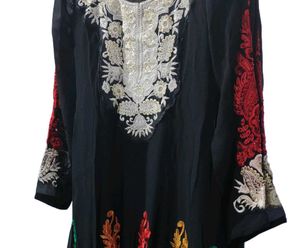 Black Embroidered Anarkali Suit
