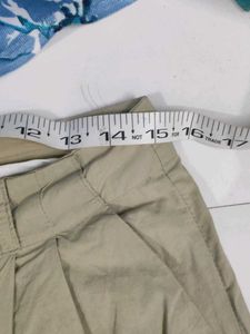 Light olive Pleated Wide-Leg Pants