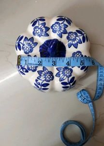 Blue Floral Ceramic Pumpkin Decor