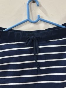 Navy Striped Pencil Skirt