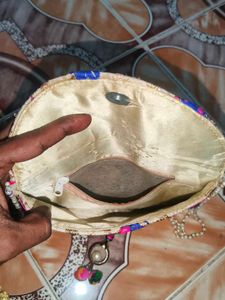 Embroidered Clutch with Pearl Strap