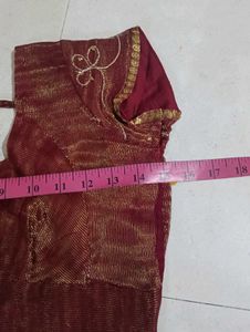Elegant Maroon Embroidered Saree