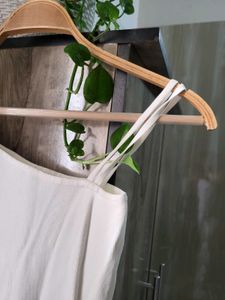 Cream One-Shoulder Top with Detail