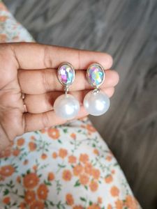 Elegant Drop Earrings with Pearl Accents