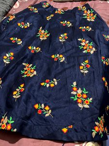 Navy Blue Embroidered choli